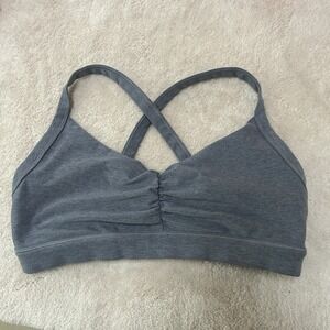 Vuori Elevation Ruched Sports Bra Large Excellent Condition Flint Heather VW1094